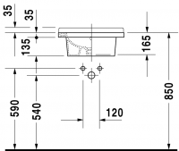 Раковина Duravit Starck 3 встраиваемая 48х46,5 030348 схема 3