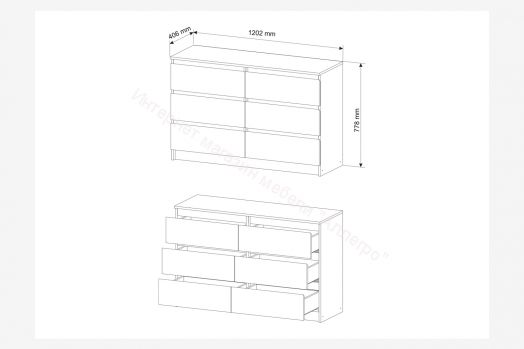Комод "Мори" МК1200.6 Графит