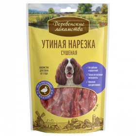 Лакомство для собак Деревенские Лакомства Утиная нарезка сушеная 90 гр