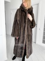 Шуба из седого соболя с капюшоном