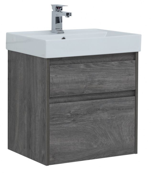 Тумба с раковиной Aquanet Nova Lite 60 дуб рошелье (2 ящика) 00245241