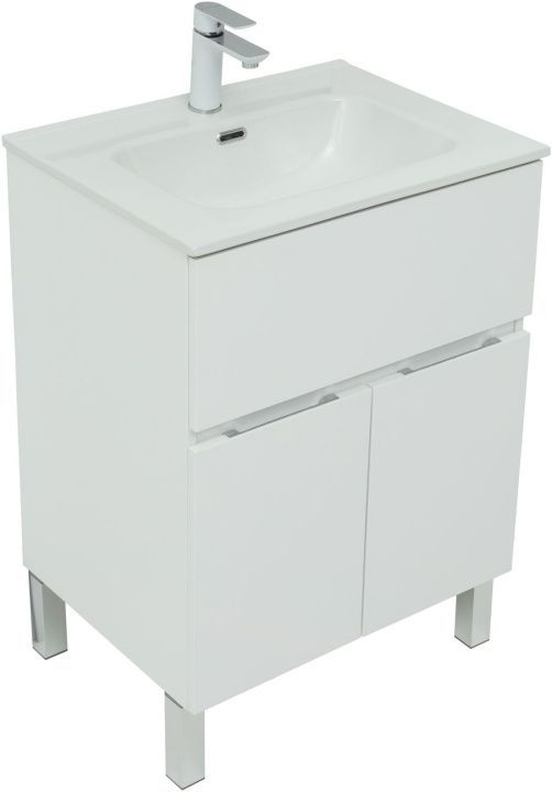 Тумба с раковиной Aquanet Алвита New 60 1 ящик, 2 дверцы, белый матовый 00274130