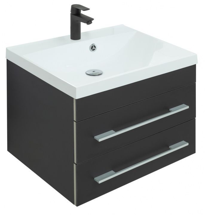 Тумба с раковиной Aquanet Верона 58 New черный матовый 00281095