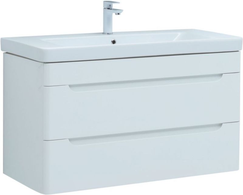 Тумба с раковиной Aquanet София 105 белый глянец (2 ящика) 00274196