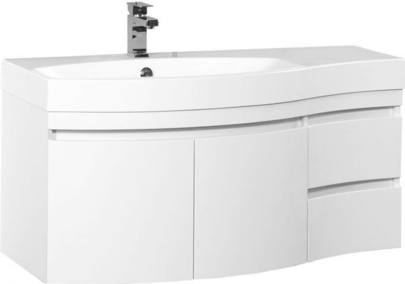 Тумба с раковиной Aquanet Опера 115 L белый (2 дверцы 2 ящика) 00212990