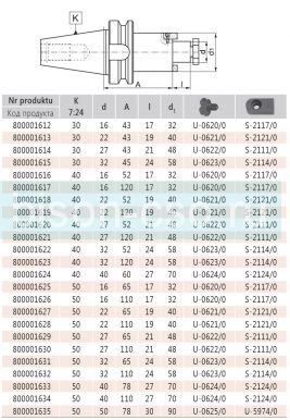 Оправки для насадных торцовых фрез 7388-40-16-52 кон 40.D=16 Bison Bial