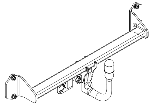 Фаркоп BMW X1 F48 2015-2022, BMW 2-Series Active Tourer F45 2014-, BMW 2-Series Gran Tourer F46 2015- вертикальное быстросъемное крепление шара на ключе