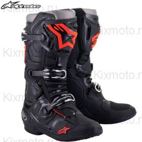 Мотоботы Alpinestars Tech 10, Чёрно-серо-красные