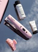 Balmain Hair Эксклюзивный ЛИМИТИРОВАННЫЙ Беспроводной титановый РОЗОВЫЙ выпрямитель в роскошном клатче