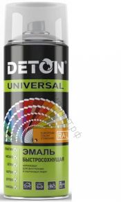 Эмаль акриловая DETON UNIVERSAL (RAL 9003 сигнальный белый) быстросохнущая ,аэрозоль 520мл
