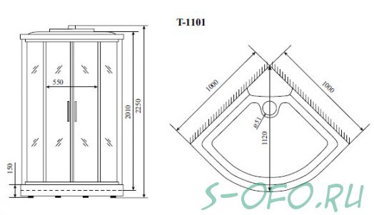 Душевая кабина Timo Standart T-6601 Silver