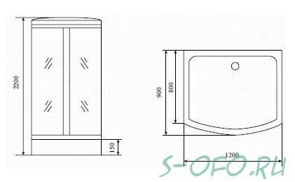 Душевая кабина Timo Standart T-6615 Silver