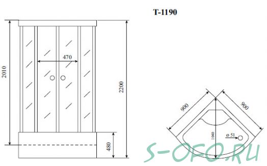 Душевая кабина Timo Standart T-5590