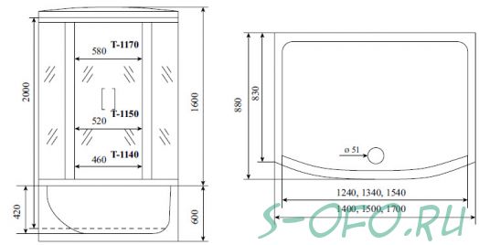 Душевая кабина Timo Comfort Т-8850 Fabric Glass