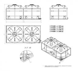 Схема. Транспортная кассета 10м³ (10000л - 2х5000л) для КАС медиум ДКСТG2