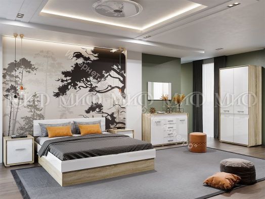 Шкаф 2-х створчатый Фортуна Белый глянец