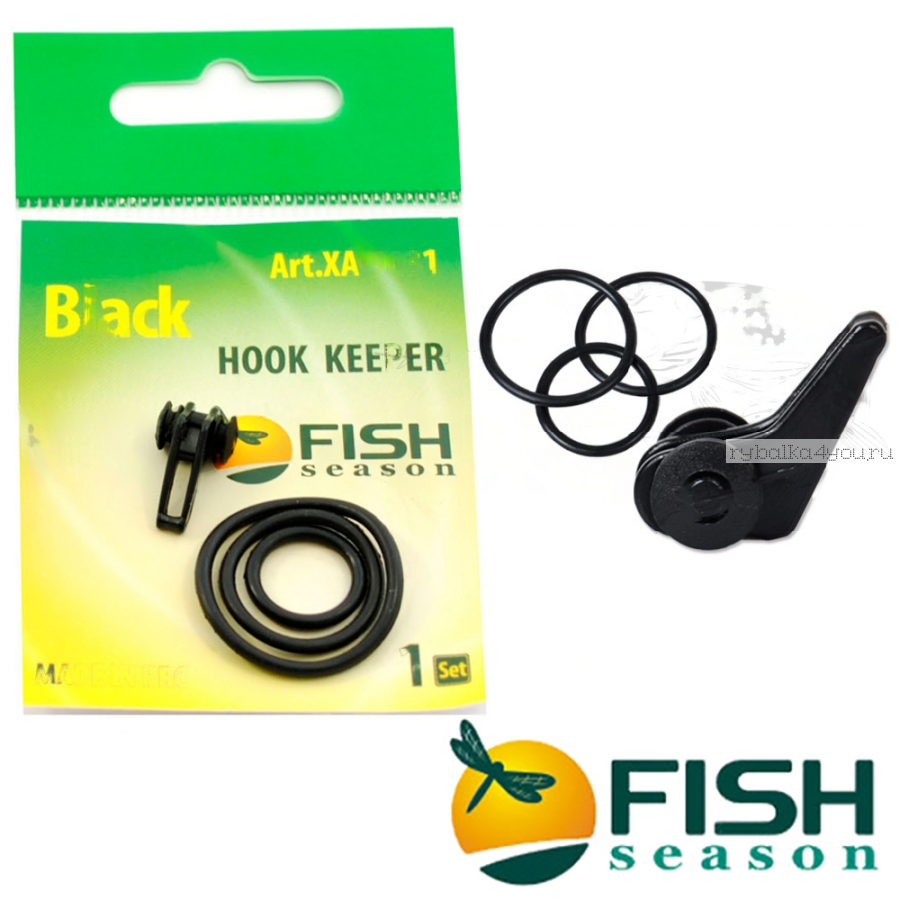 Держатель крючка на удилище Fish Season Hook Keeper черный (1шт в уп)