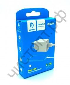 СЗУ Denmen DC02V USB с кабелем micro USB белый