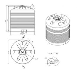 Схема. Емкость ЭВЛ 5000 литров черный