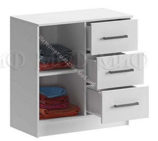 Комод Бася с 3-мя ящиками и дверью Белый