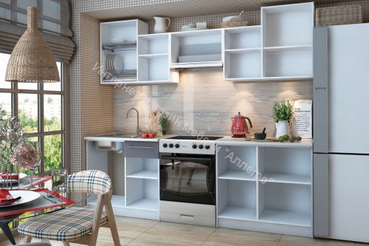 Кухонный гарнитур "Бланка" СТЛ.234.00РЗ (Синга крем/Бархат графит)