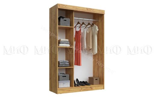 Шкаф-купе трехдверный Бася Графит/Дуб крафт