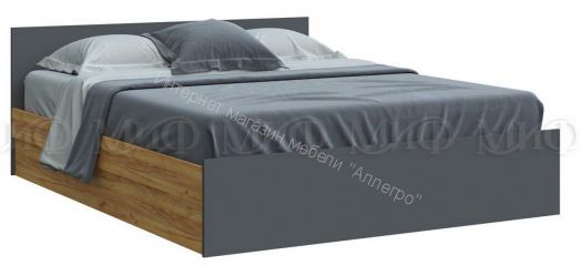 Кровать Бася 1600мм Графит/Дуб крафт