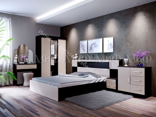 Шкаф-купе трехдверный Бася Дуб беленый/Венге