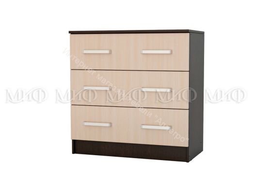 Комод Бася с 3-мя ящиками Дуб беленый/Венге