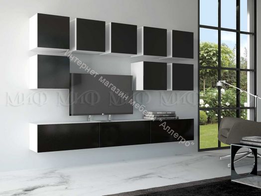 Гостиная Флорис Черный глянец