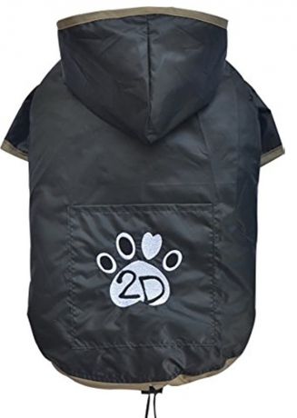 Дождевик на 2 лапы с капюшоном, без подкладки , "2D" черный (S, M)
