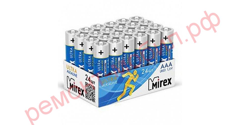 Батарейка алкалиновая Mirex LR03 / AAA 1,5V цена за 24 шт (24/960), showbox (23702-LR03-B24)