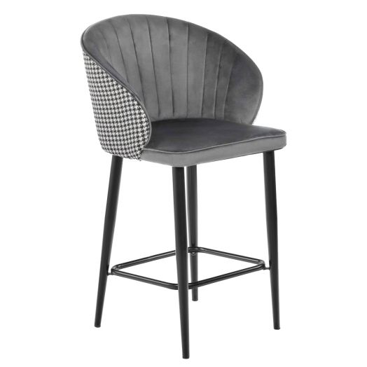 Стул полубарный Paola в комбинаторе с жаккардом, 
материал и цвет под заказ