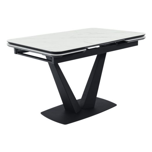 Стол Vito раскладной 120-184x80x75см, белый мрамор, 
чёрный