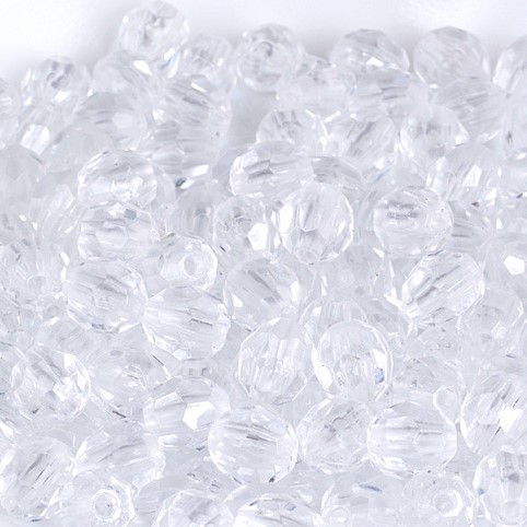 Бусины акриловые граненые MAGIC HOBBY цвет 17 прозрачный 50г в упаковке Разные диаметры (MG.32-17)