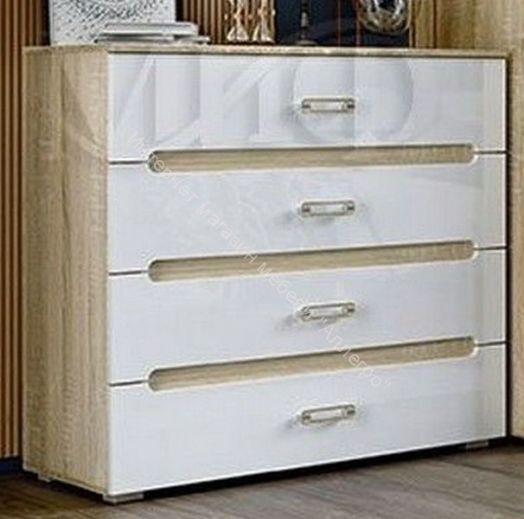 Комод Ким Белый глянец/Дуб Сонома