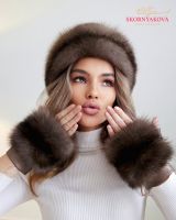 Меховые митенки из соболя