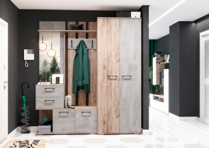 БОСТОН ПРИХОЖАЯ №2 (ш1900*г500*в2120мм) Дуб крафт серый/бетонный камень