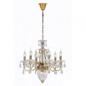 Люстра Потолочная Arte Lamp Schelenberg A4410LM-6-2SR Матовая Латунь, Глянцевый, Прозрачный / Арт Ламп