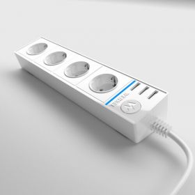 Блок Розеточный 4-х Местный Werkel WL20-04-03 Белый, 3 USB / Веркель