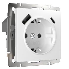Розетка с Быстрой Зарядкой Werkel W1171701 Белая, USB Type A+С / Веркель