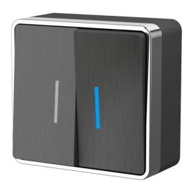 Выключатель Двухклавишный с Подсветкой Werkel Galant W5020104 Графит Рифленый / Веркель