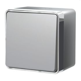 Выключатель Одноклавишный Werkel Galant W5010206 Серебряный, Влагозащищенный / Веркель