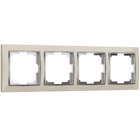 Рамка на 4 Поста Werkel W0041903 Хром, Слоновая Кость / Веркель