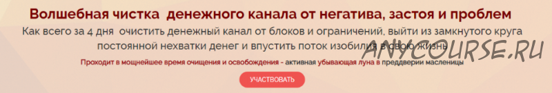 Волшебная чистка денежного канала от негатива, застоя и проблем. Тариф «Стандарт» (Катерина Мирра)