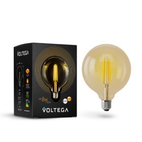 Лампа Ретро Диммируемая Voltega Globe E27 8W 2800K 6838 Золотая, Стекло / Вольтега