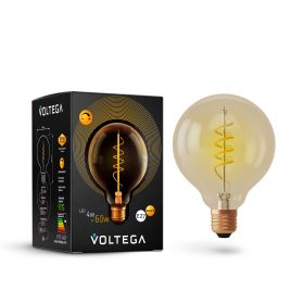 Лампа Ретро Диммируемая Voltega Globe E27 4W 2000K 7076 Золотая, Стекло / Вольтега