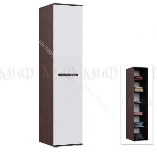 Пенал Ким Белый глянец, Дуб Венге