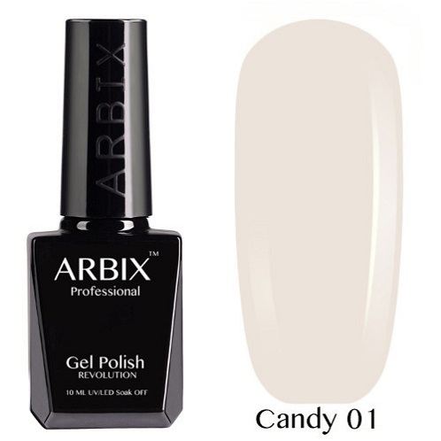 ARBIX гель лак Candy, 01   Ласковый нюд
