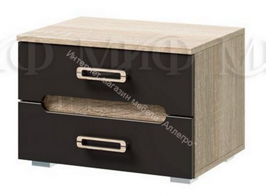 Тумбы прикроватные Ким (2шт) Графит Софт, Дуб Сонома